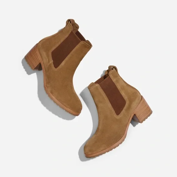 Nisolo Shoes Nisolo Taupe Suede Ana Goto Heeled Chelsea Boot Poshmark